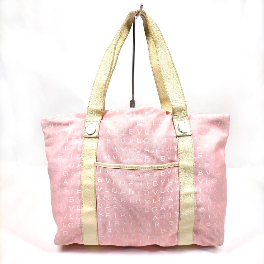Bvlgari Hand Bag  Pink Canvas ( authentic)